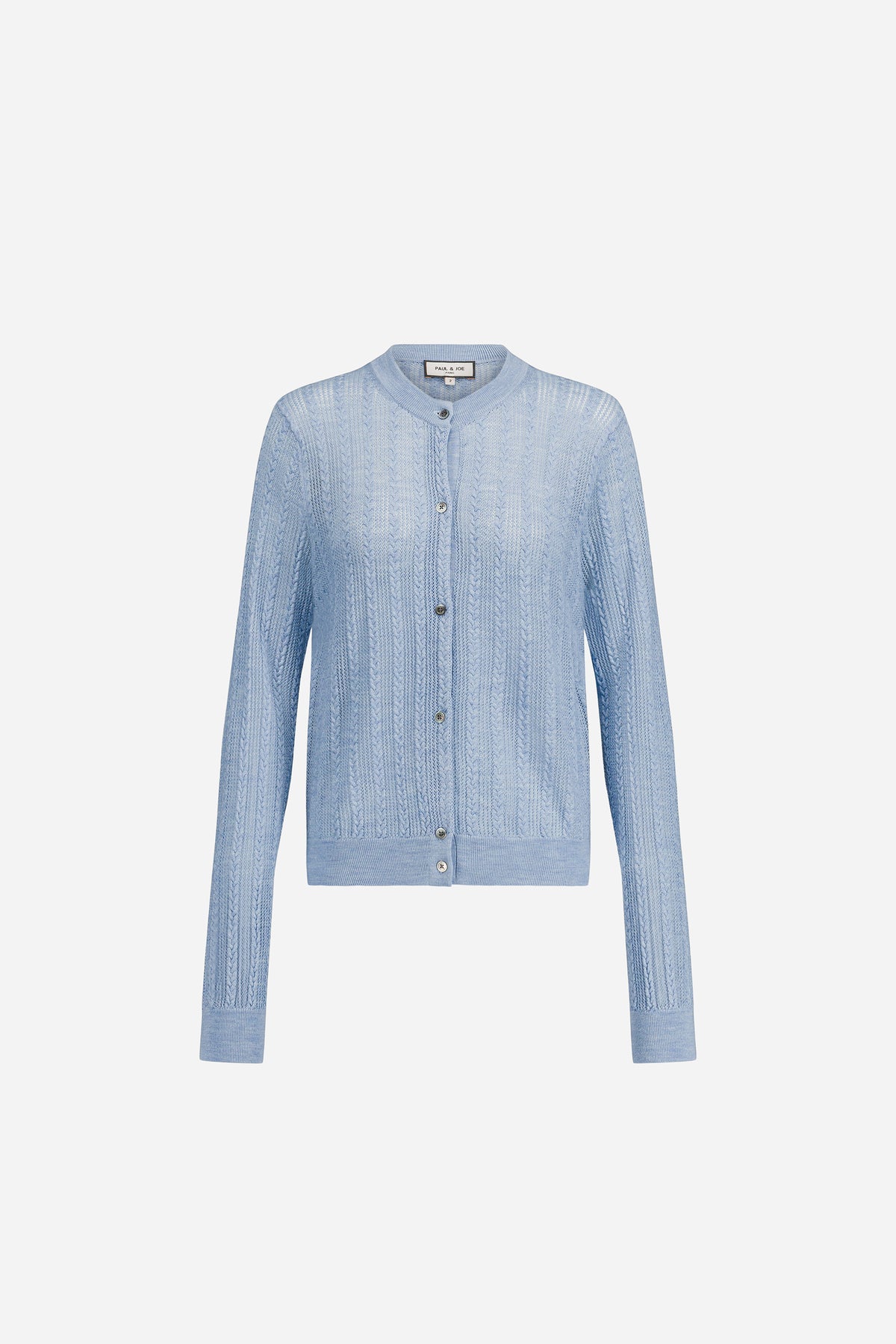 Paul & Joe Mailles cardigan Junon laine mérinos pointelle