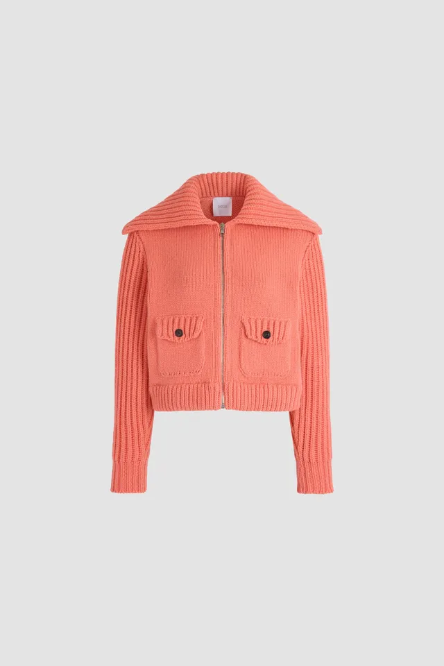 Patou Jackets H26KN382 veste laine rose Winter Blush zip