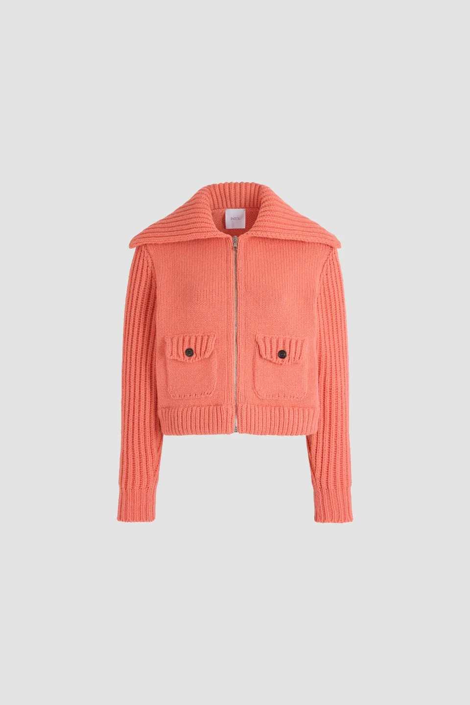 Patou Jackets H26KN382 veste laine rose Winter Blush zip