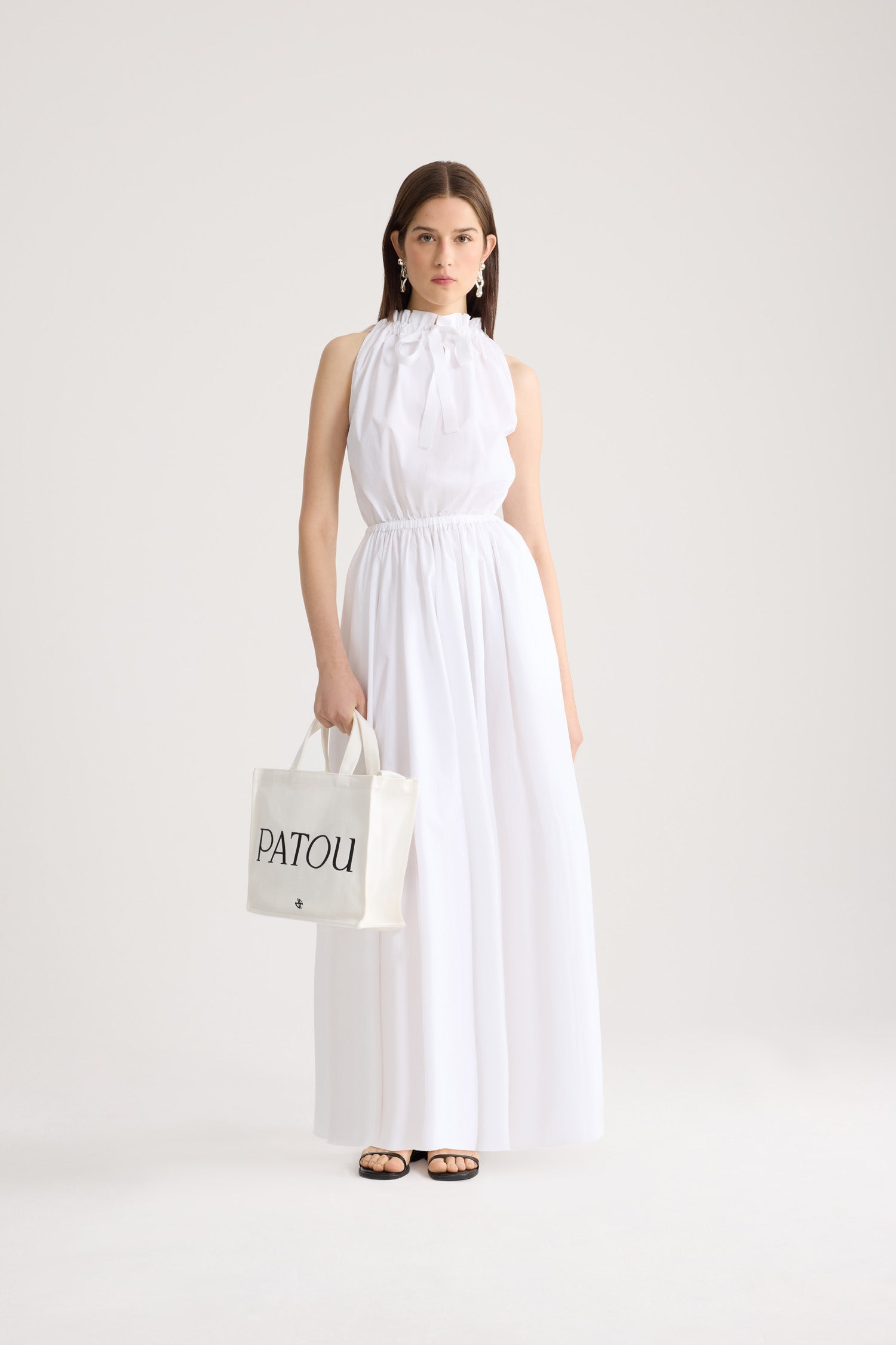 Patou DR247 Robe Midi Coton Bio Blanc Col Montant 34-44