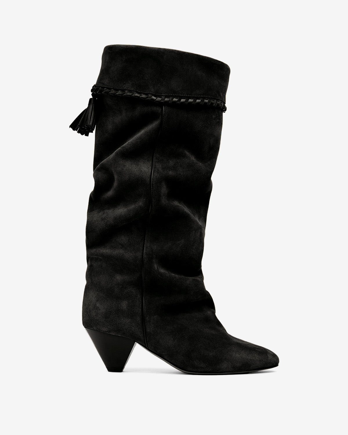 Isabel Marant Elita bottes cuir noir délavé talon 5,5 cm