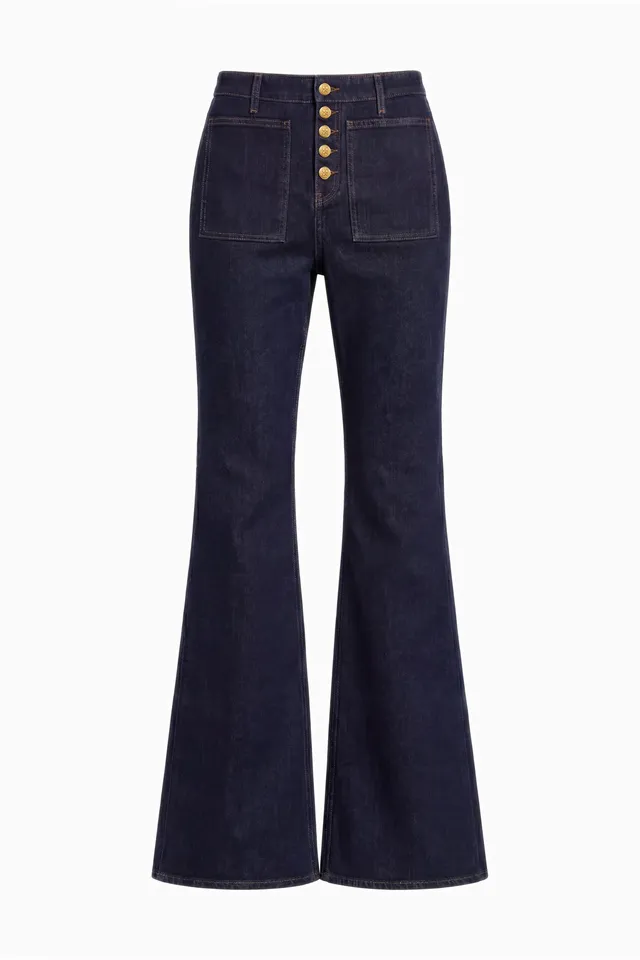 Ulla Johnson Denim Jean Lou Tigris bleu stretch
