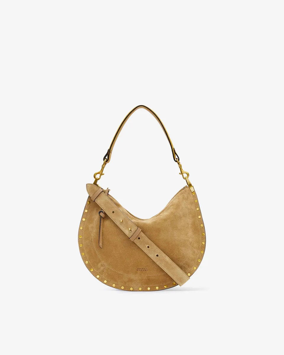 Isabel Marant Oskan Soft Zip sac cuir velours taupe
