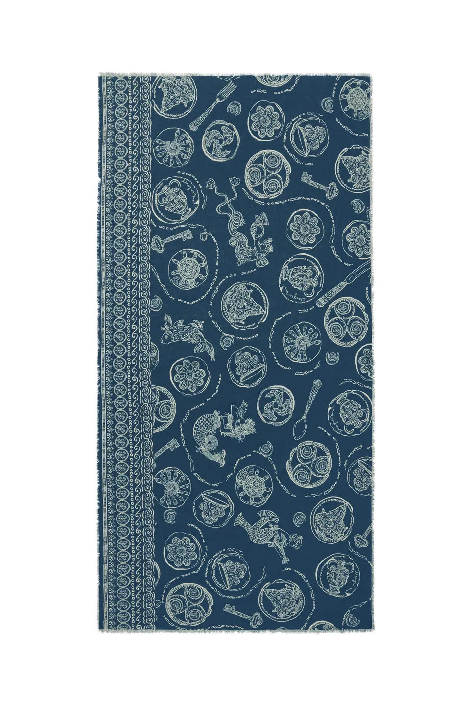 Alemaïs Lucky Cotton paréo coton OS imprimé marin