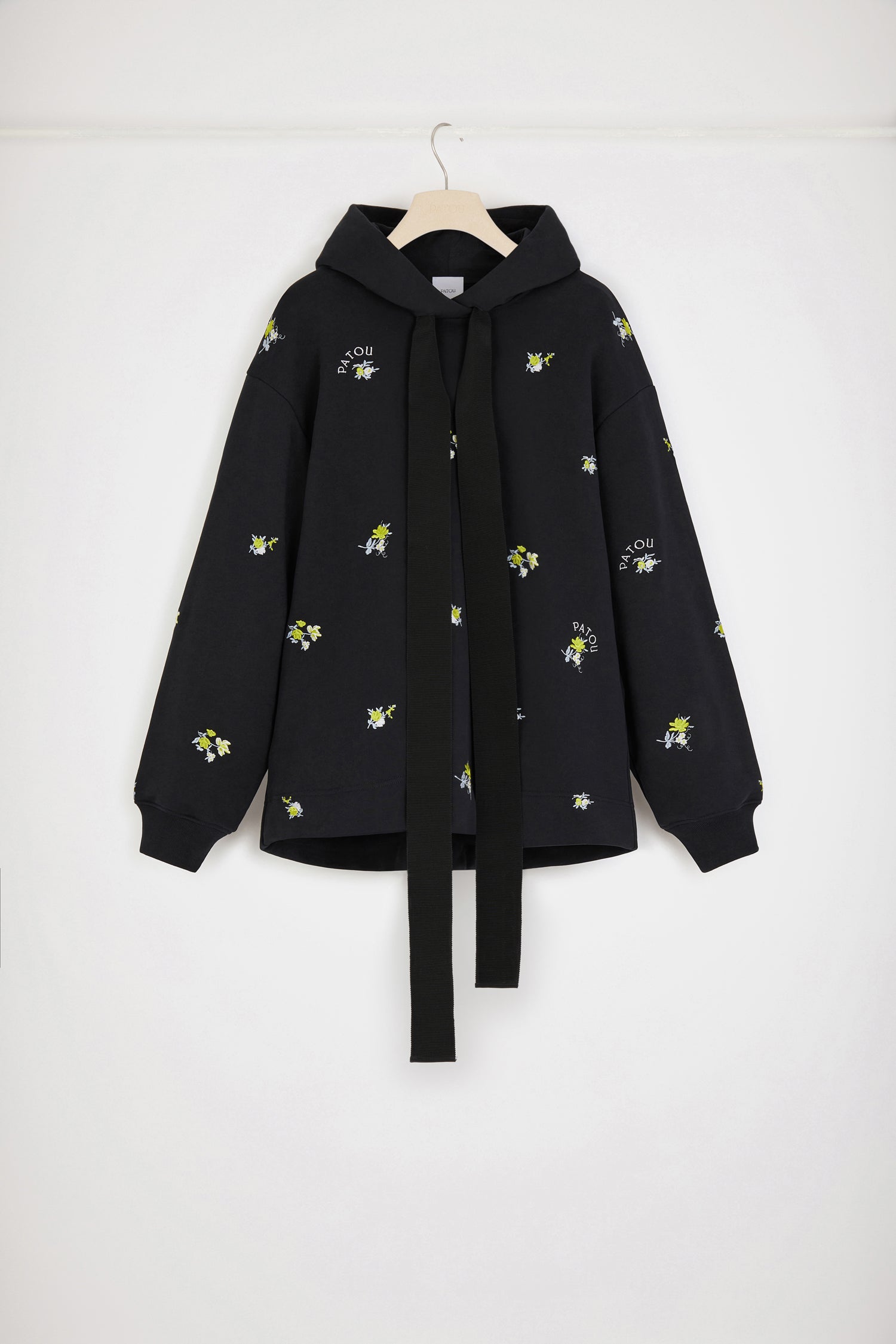 Patou JE053 sweat capuche coton Black brodé