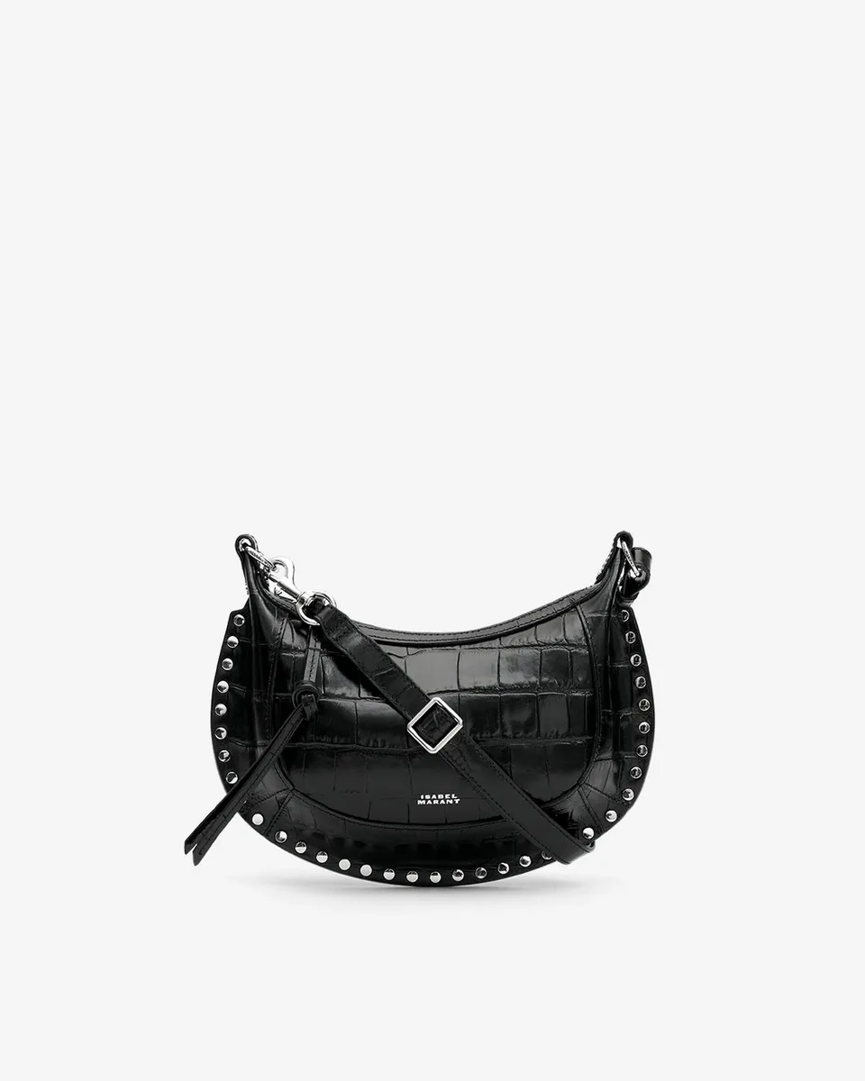 Isabel Marant Oskan Moon sac cuir croco noir argenté
