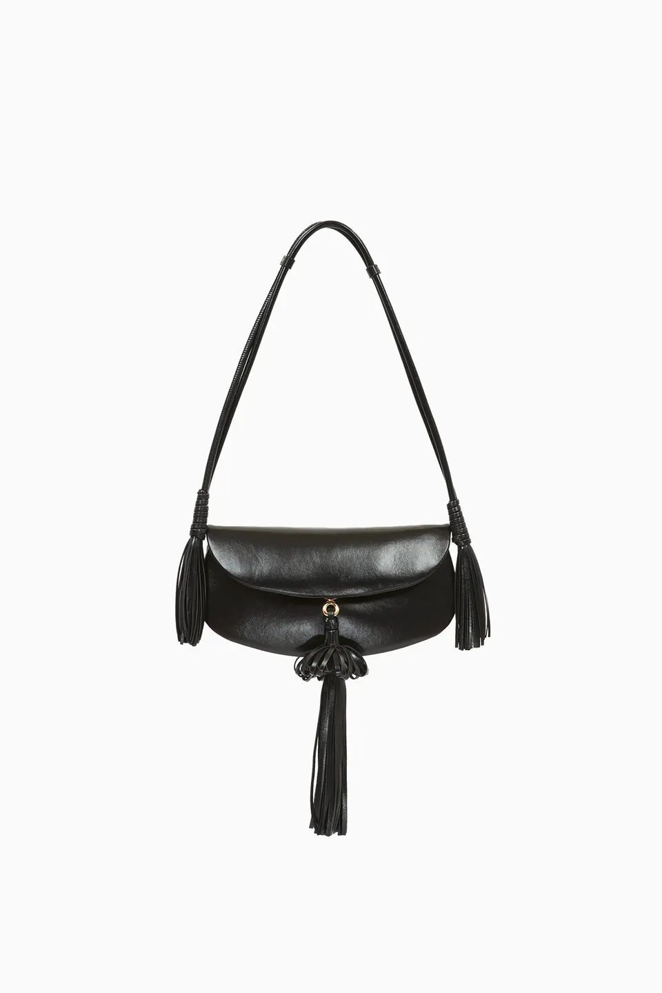 Ulla Johnson Paloma FA251108 sac cuir Noir à pompons