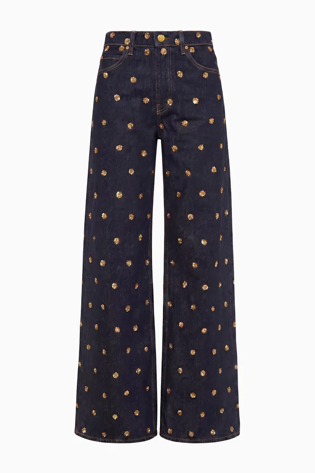Ulla Johnson Willow UJ9904102 jean large brodé