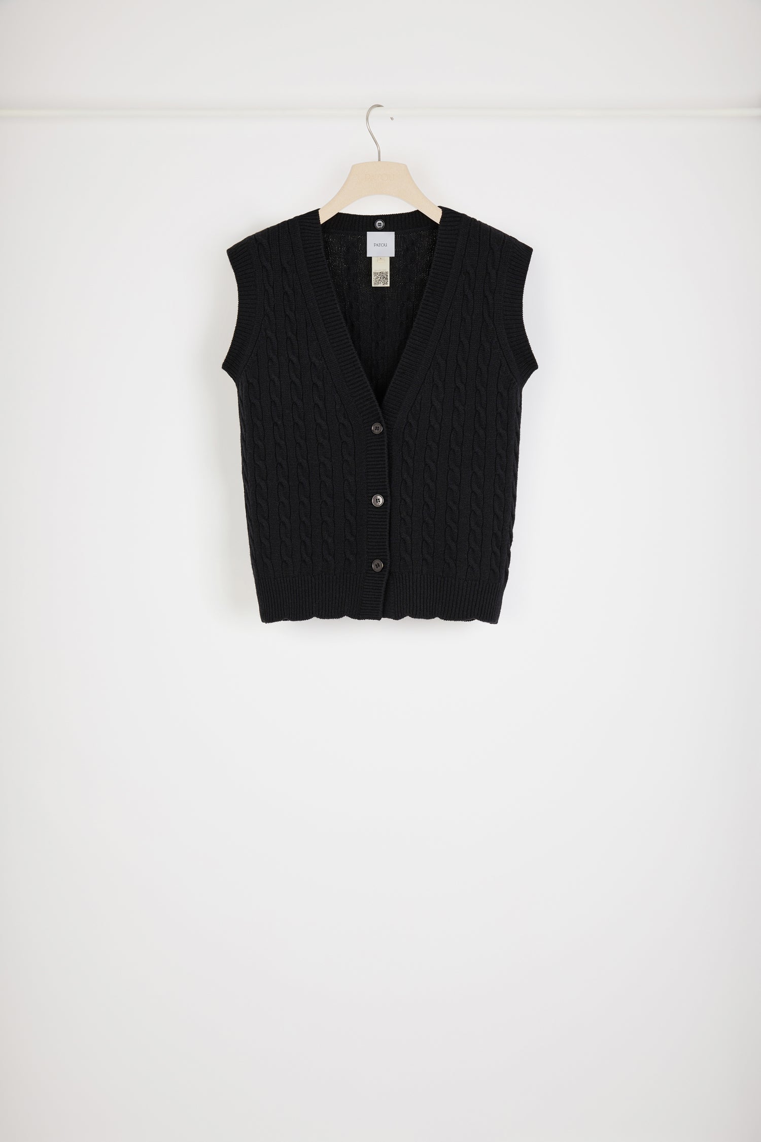 Patou KN1068056999B gilet laine mérinos noir