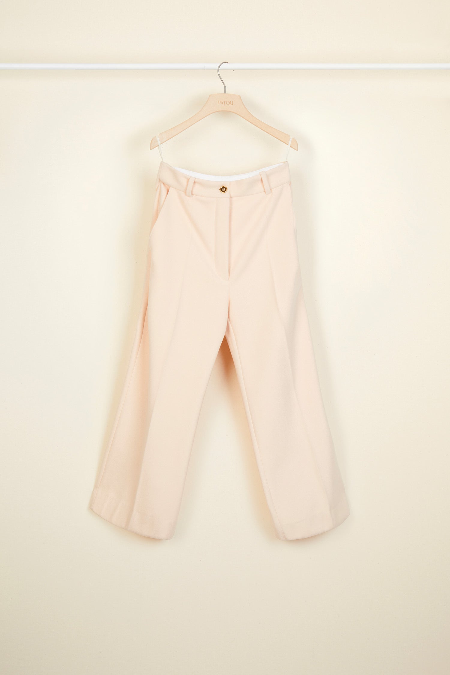 Patou TR001 pantalon tailleur rose laine cachemire