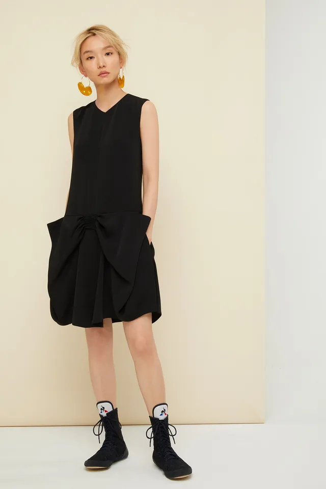 Patou H20DR0210012999B robe mini noire cady nœud