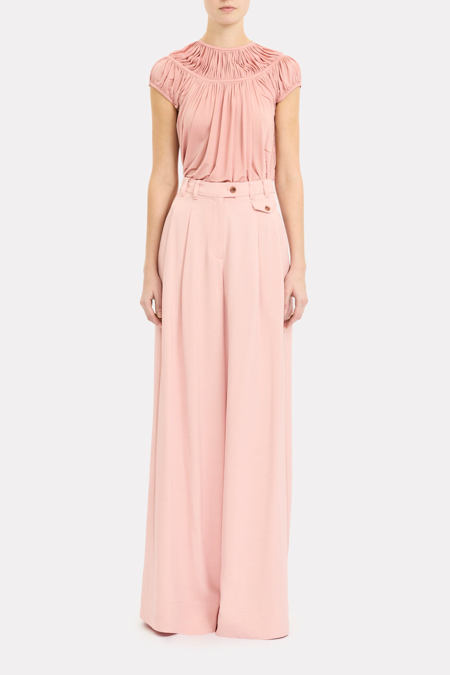 Ulla Johnson Motherwell pantalon large Peony viscose-laine