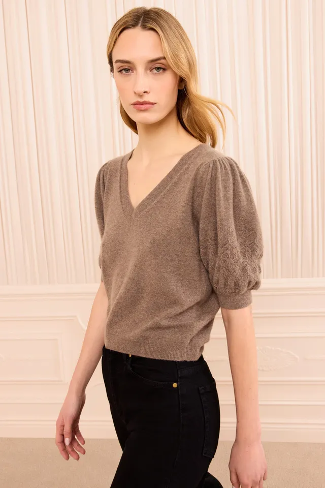 Ulla Johnson Reina Top Cachemire Driftwood Gris Col V