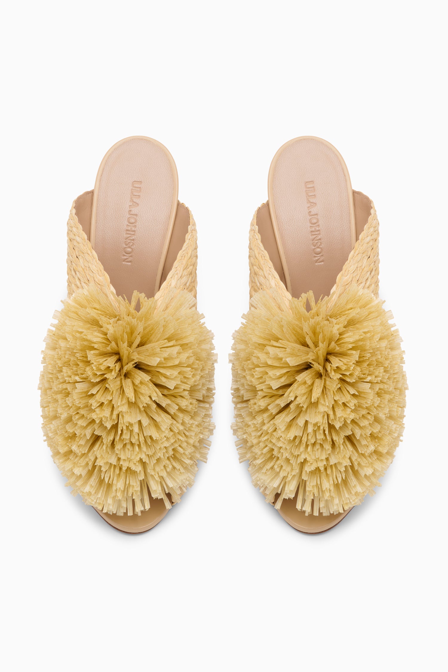 Ulla Johnson Raffia Mule Sand Raphia Franges Talon 75mm