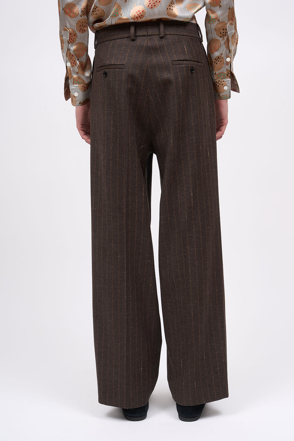 Paul & Joe Raphaël pantalon plis twill laine rayée