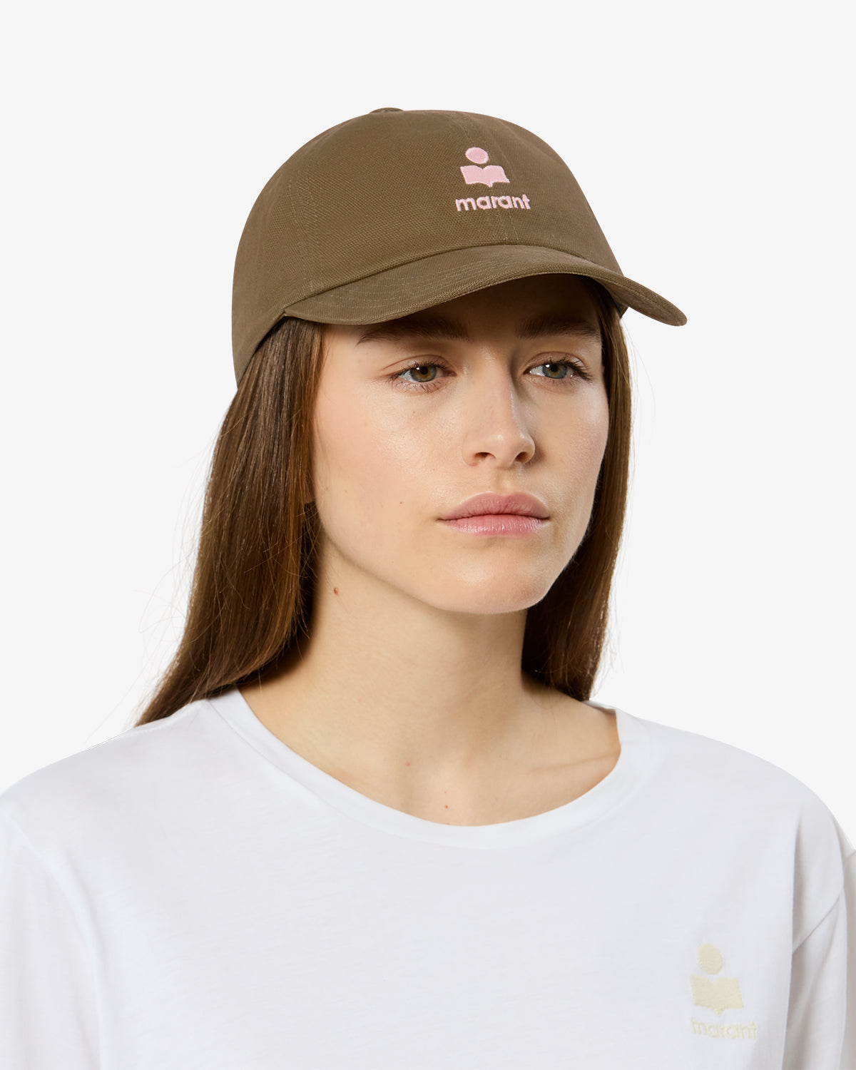 Isabel Marant Tomas casquette coton kaki-rose 57