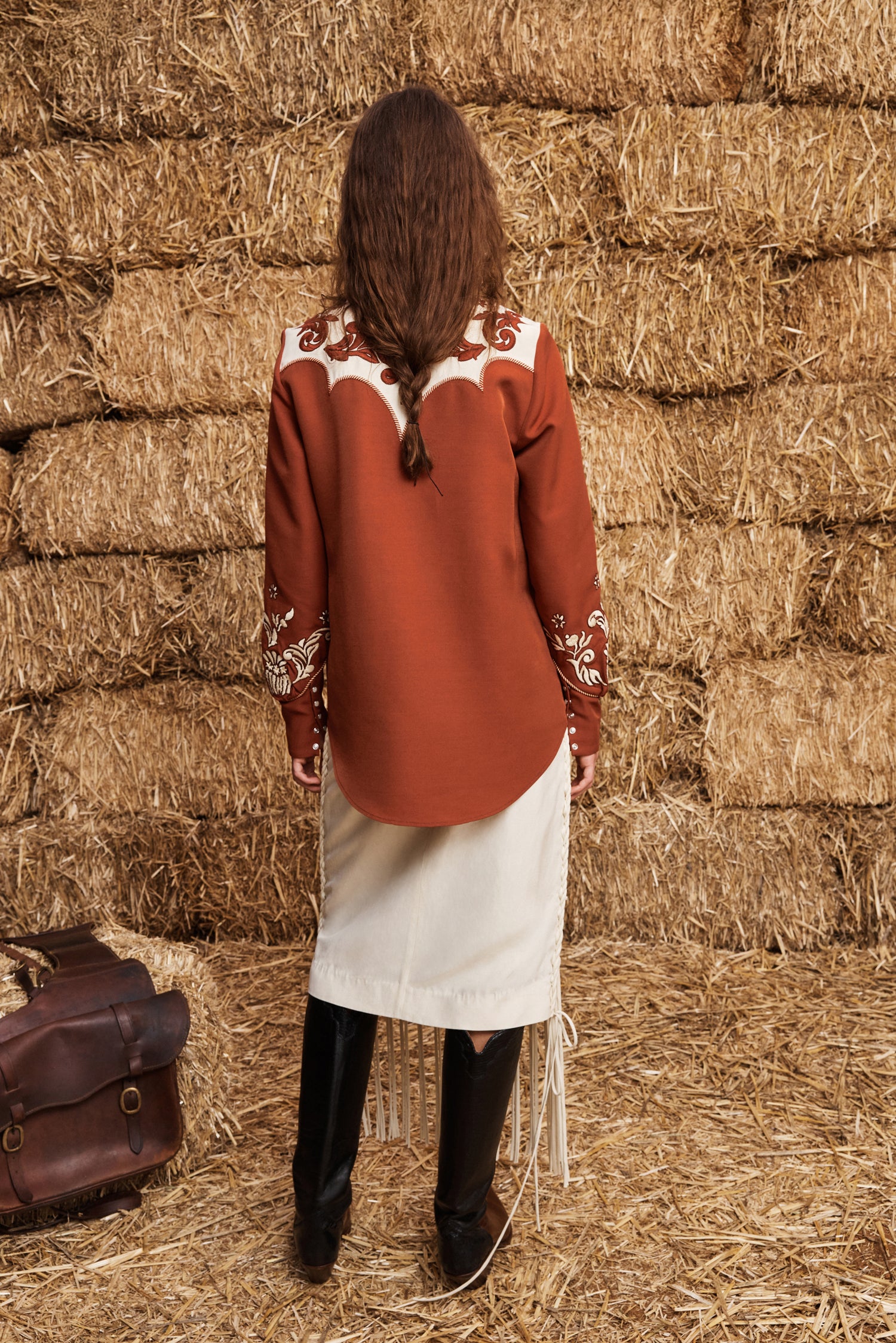 Alemäis Duke chemise western brodée laine