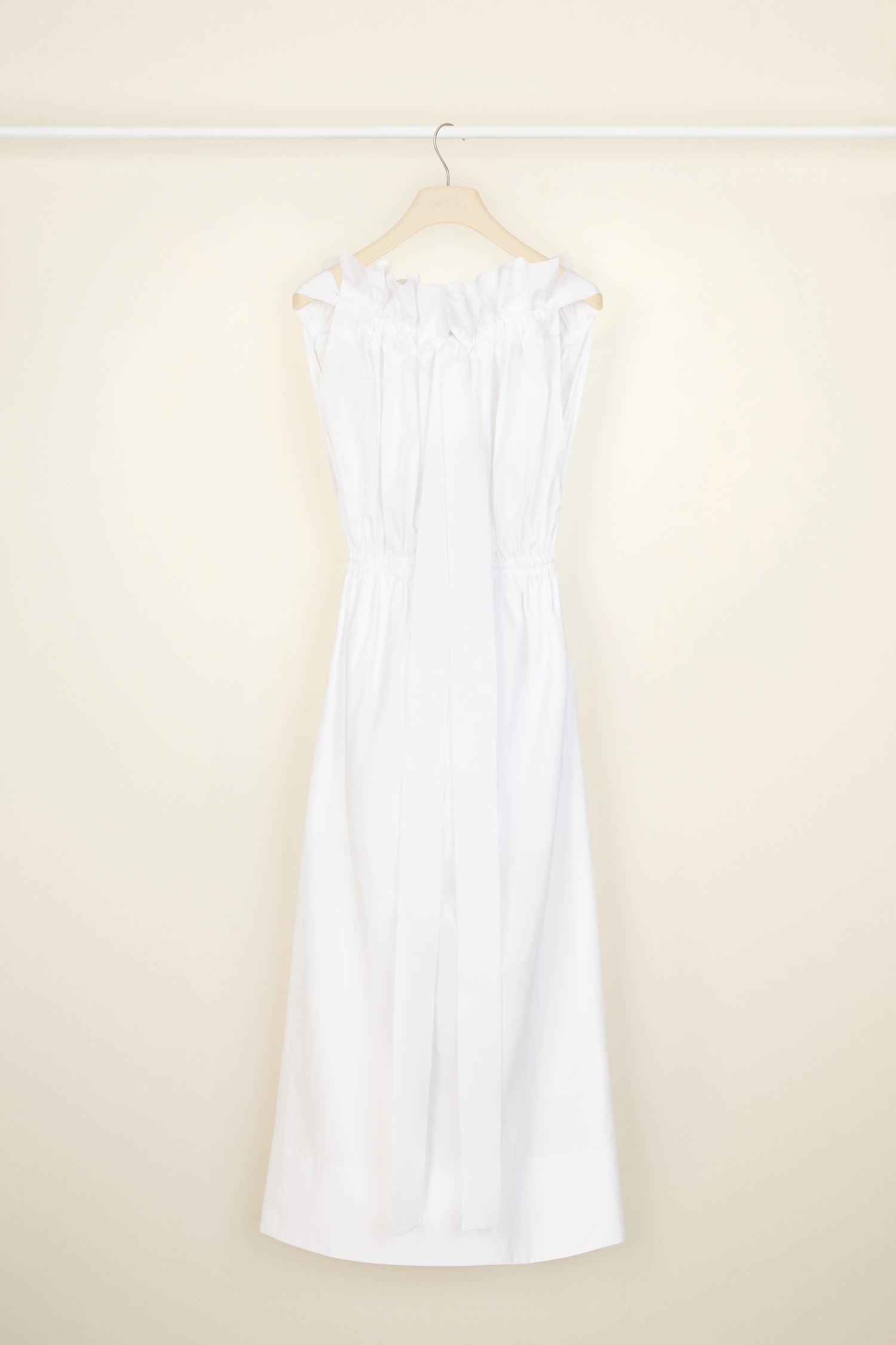 Patou DR061 robe blanche coton bio col bardot