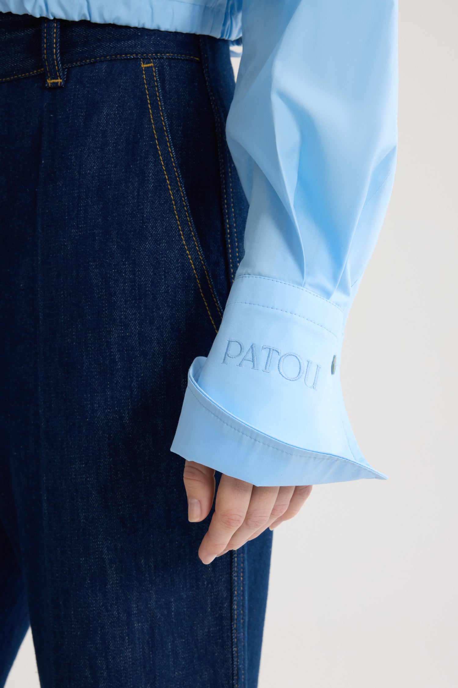 Patou Safari Chemise Coton Bleu Riviera Manches