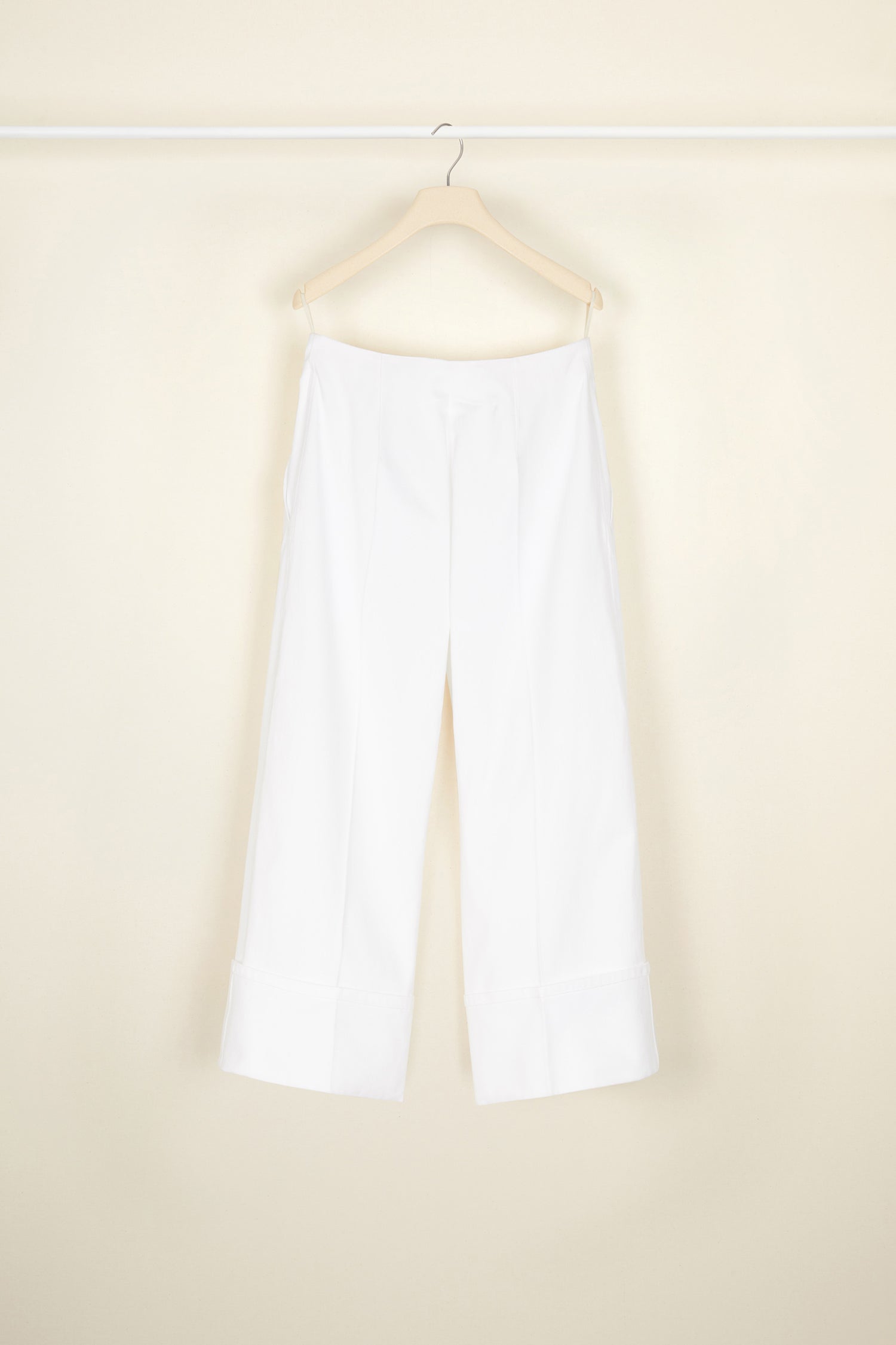 Patou A20TR003 Pantalon Droit Coton Chevrons Perle