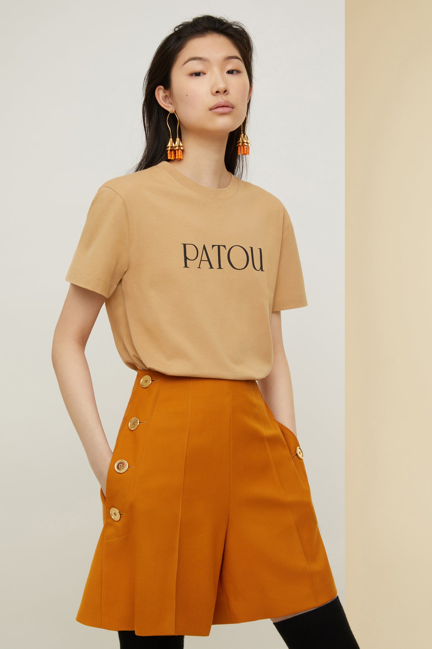 Patou TR004 short gingerbread laine recyclée