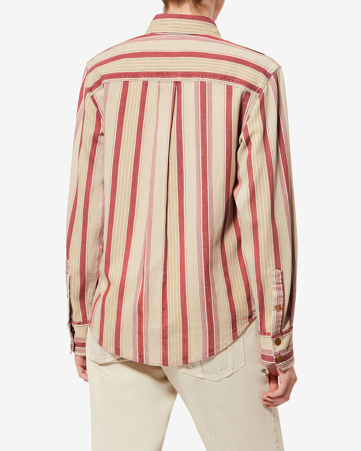 Isabel Marant Gelva CH0299FA chemise coton beige-rouge