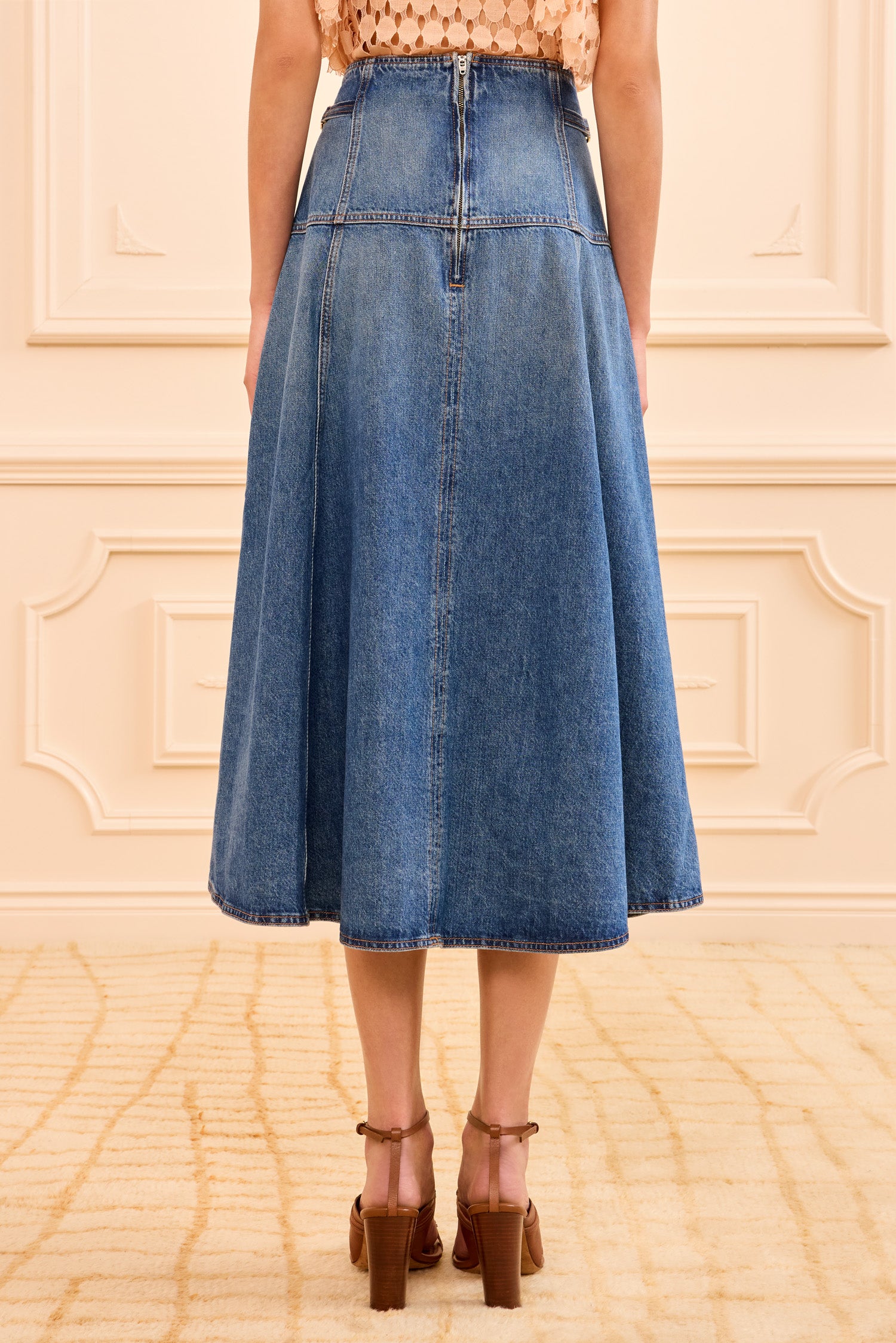 Ulla Johnson Brigette UJ9903011 jupe jean Danube midi