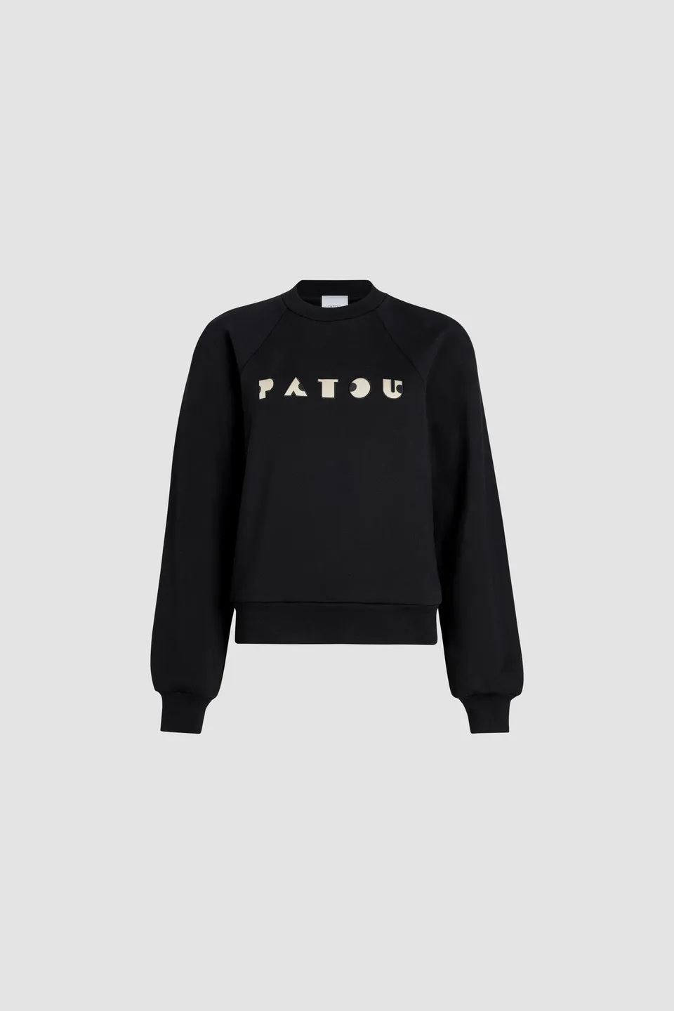 Patou JE129 sweat noir coton bio broderie Art Déco
