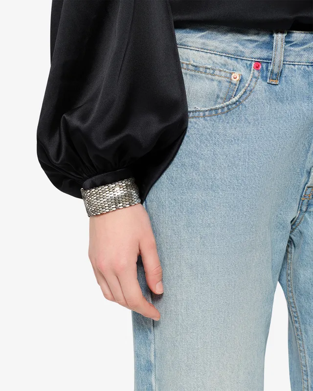 Isabel Marant Gaia bracelet argent laiton rigide 17cm