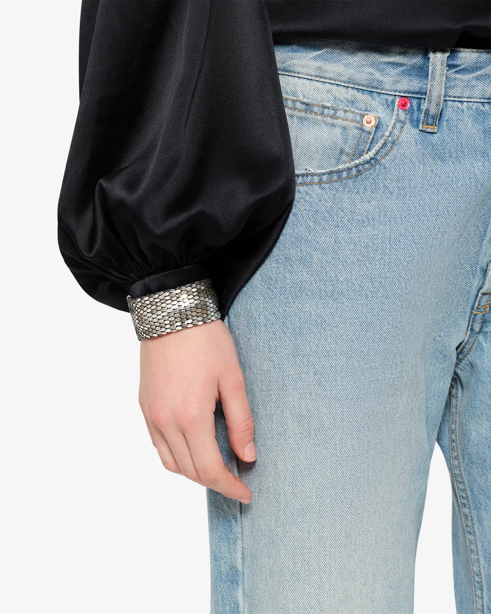 Isabel Marant Gaia bracelet argent laiton rigide 17cm