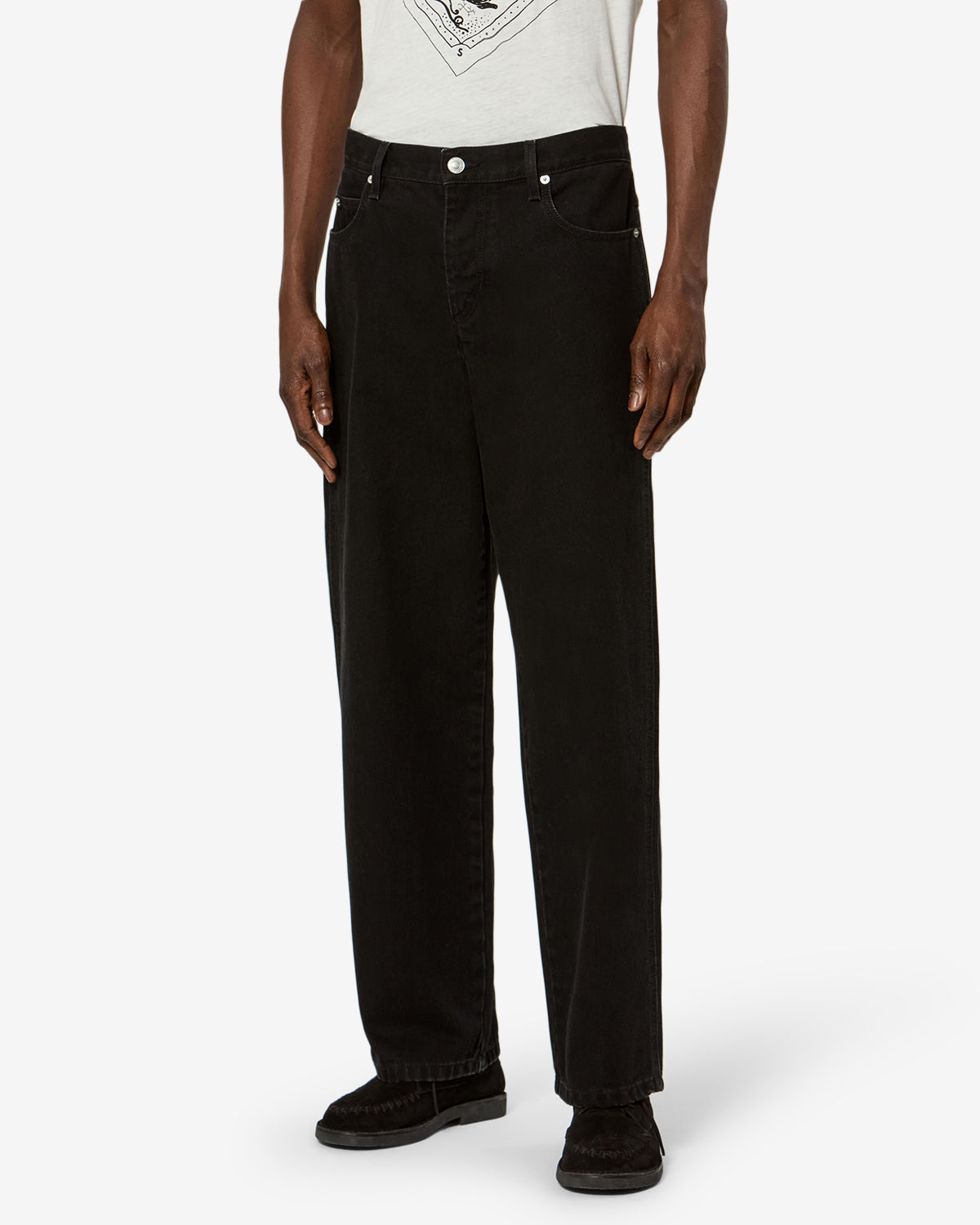 Isabel Marant Jorjey jean loose noir délavé coton