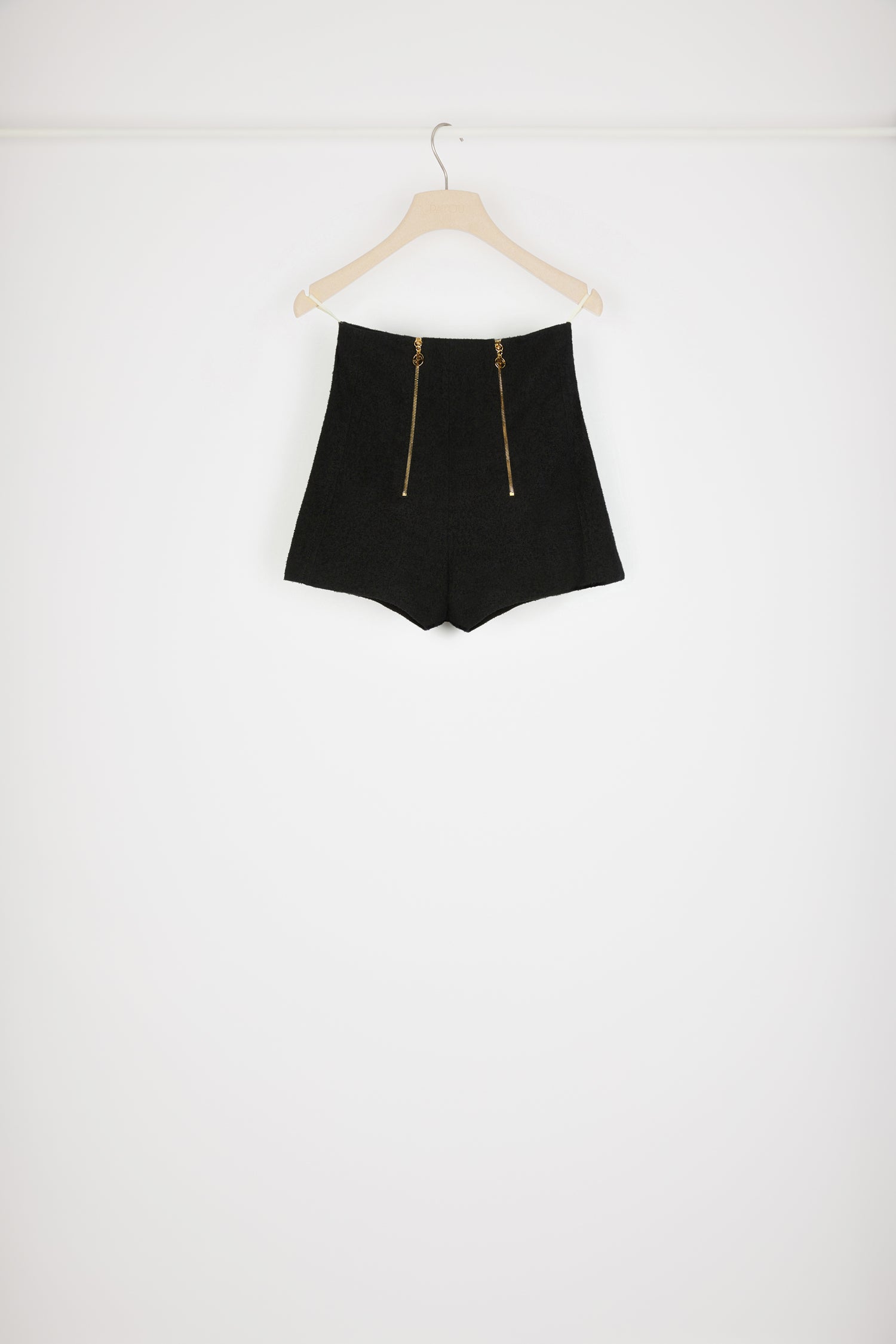 Patou P23TR0290134999B short tweed noir coton