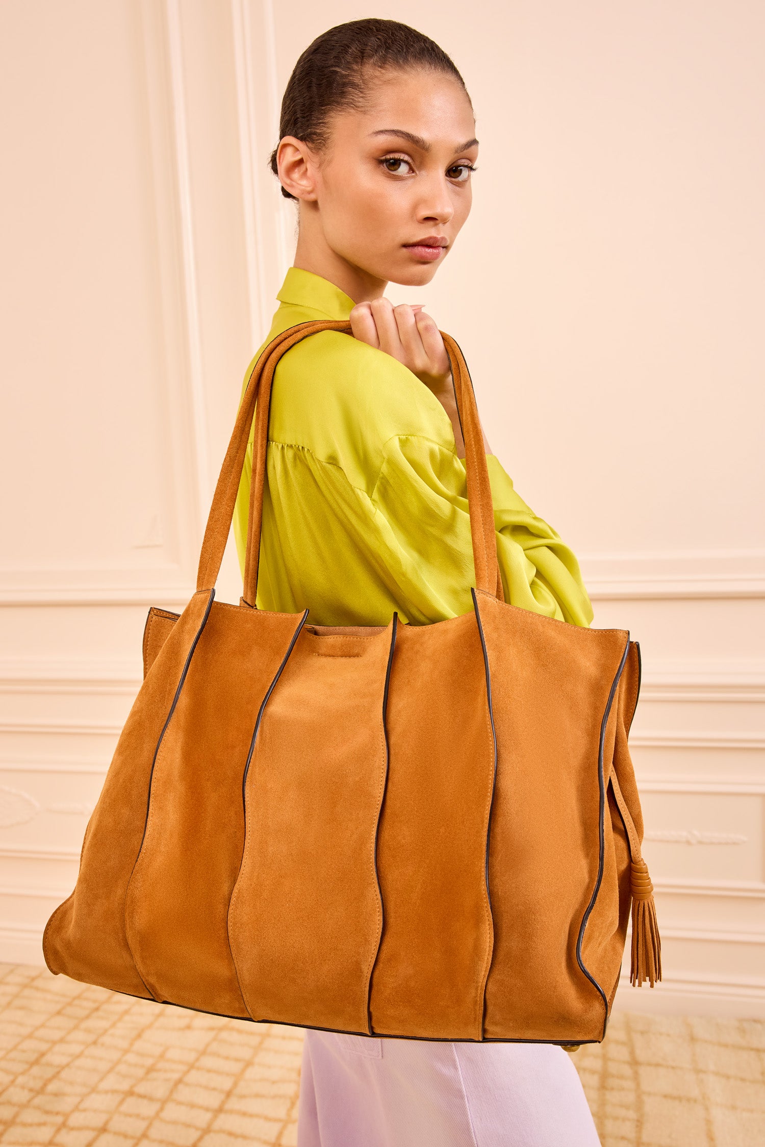 Ulla Johnson Adria cabas cuir marron canyon