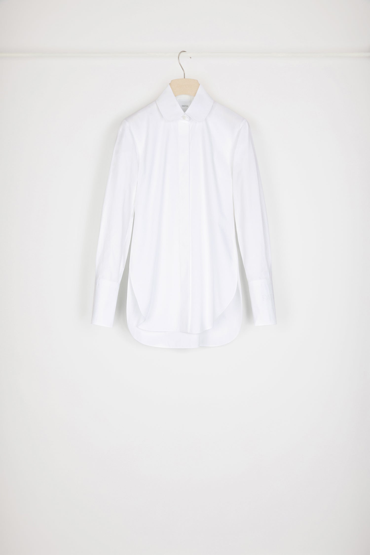 Patou BL023 chemise coton bio blanche coupe asymétrique