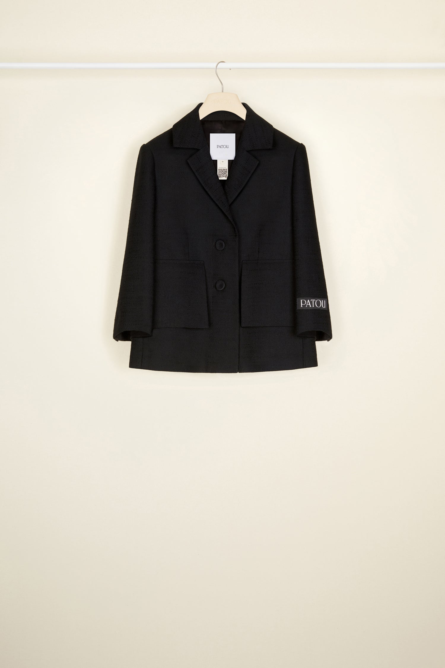 Patou JA018 veste tweed bio noire Black coupe box