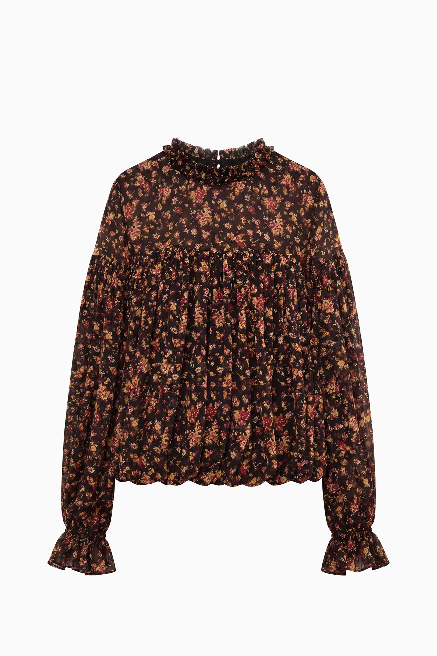 Ulla Johnson Pearl blouse soie Noir Mille Fleur 4