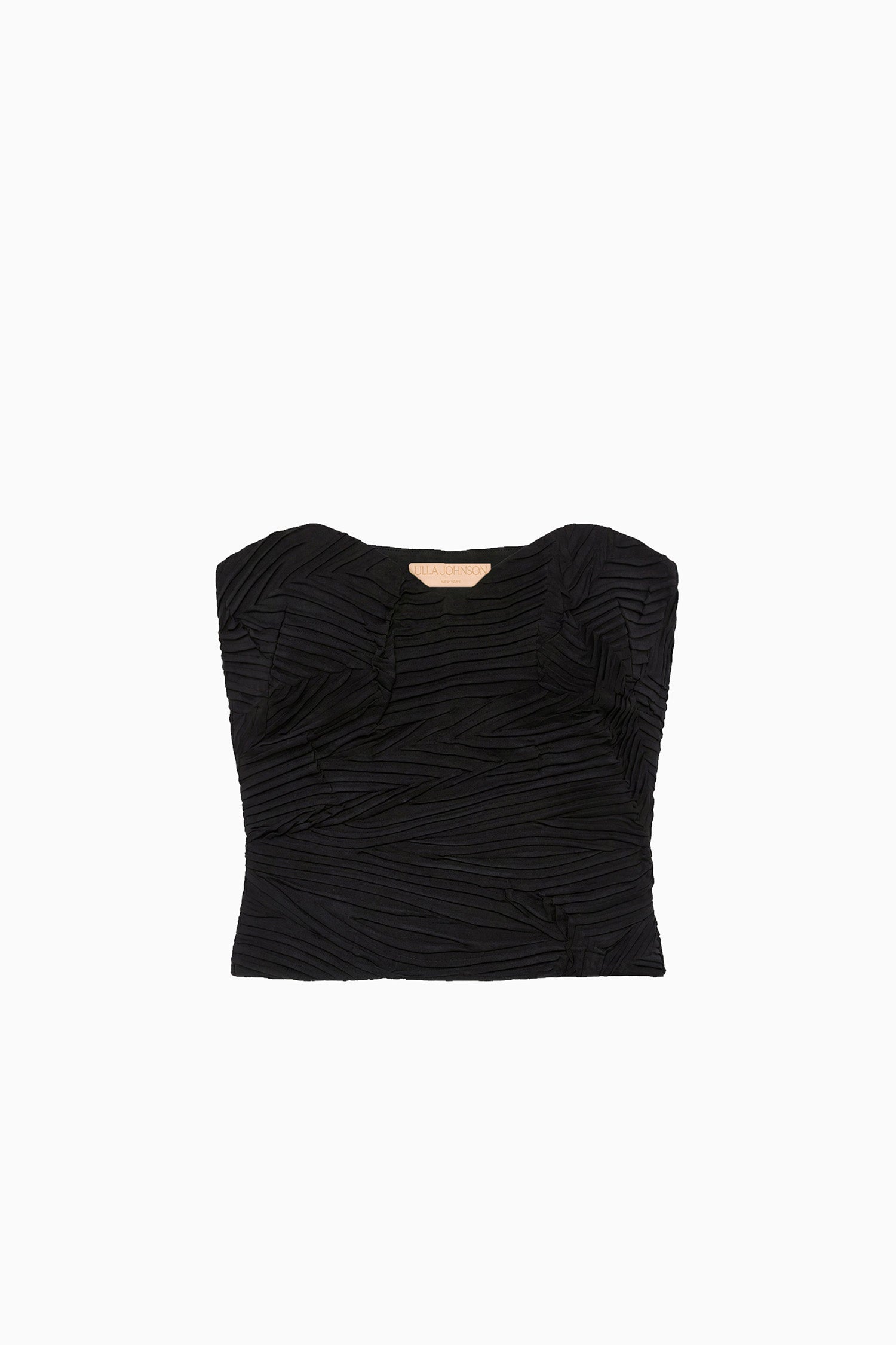 Ulla Johnson Heleen PF260242 bustier court Noir satin sans bretelles