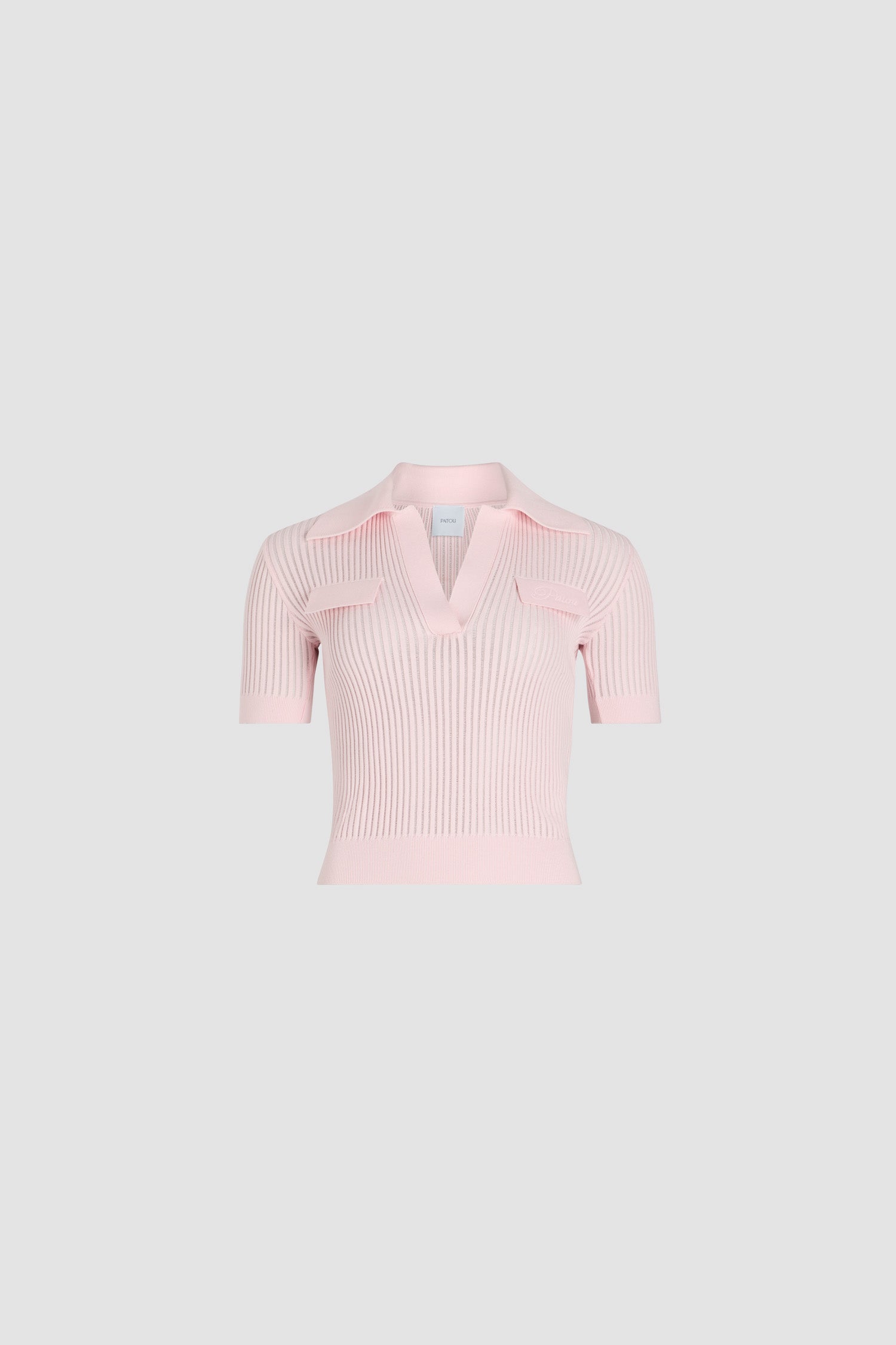 Patou KN229 polo tricot coton rose Primrose