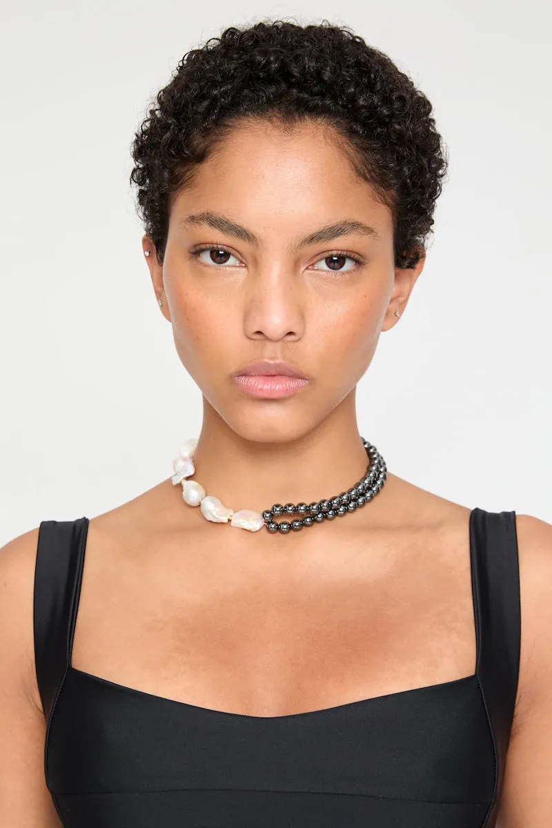 ATU Body Couture Hematite Baroque Pearl Choker collier U hématite