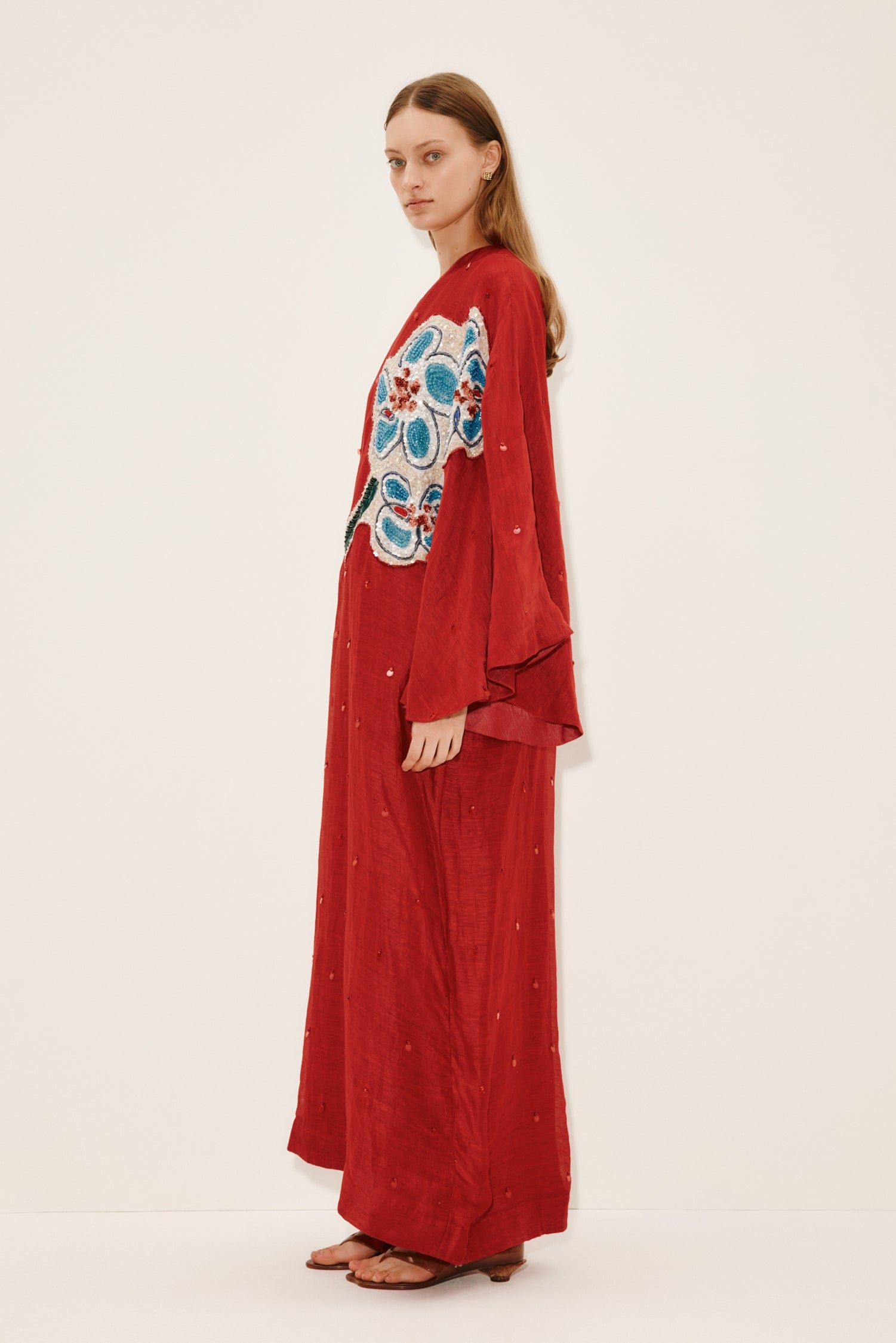 Alemäis Scarlet Embellished robe longue rouge taille 4
