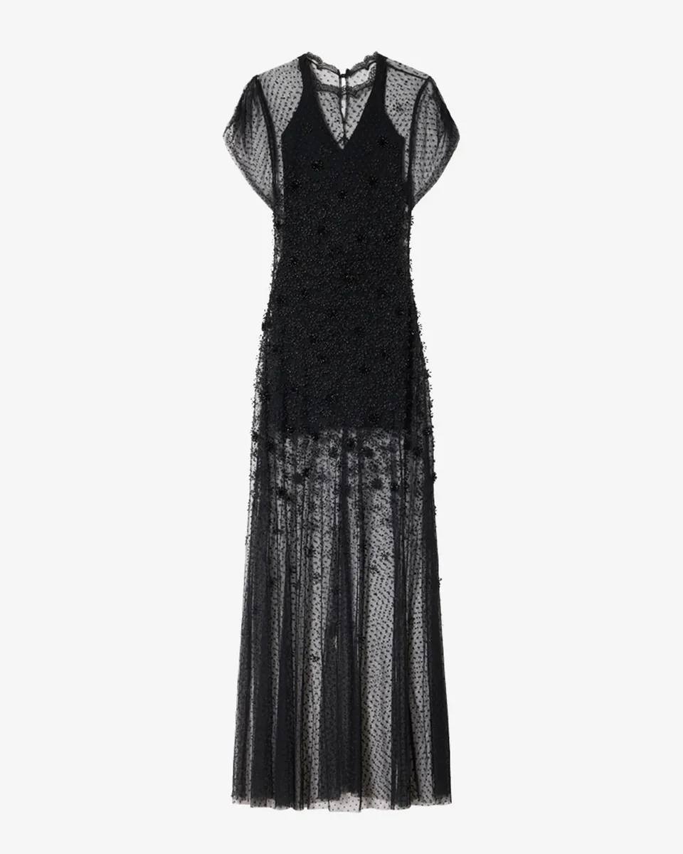 Isabel Marant Otalia RO1220FB-D4J18I robe dentelle noire