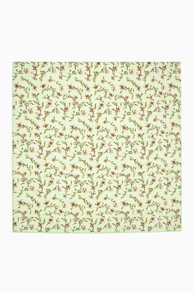 Ulla Johnson Chiara foulard soie menthe 120x120 fleurs