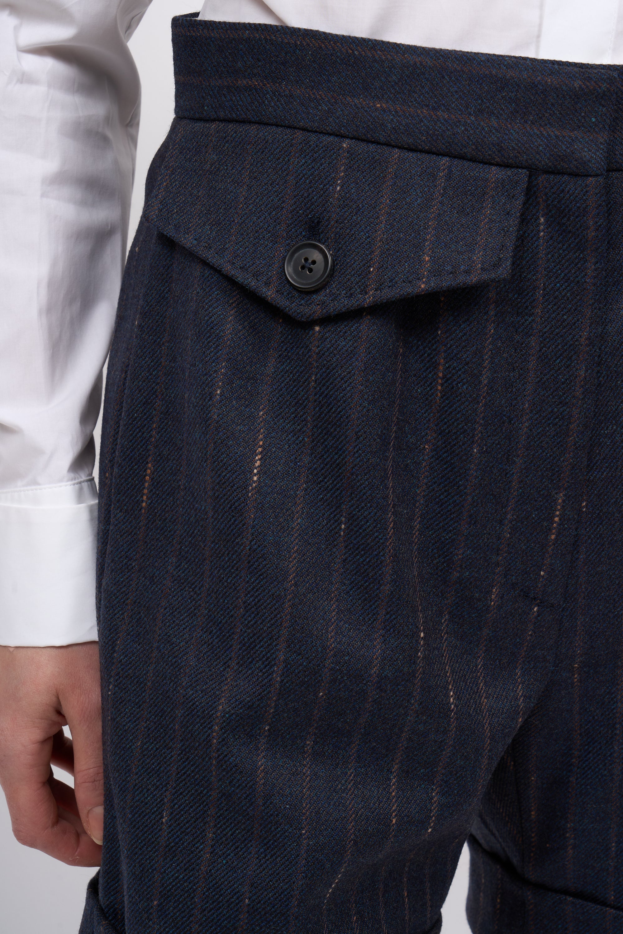 PAUL & JOE Tilda Short twill laine rayé Navy