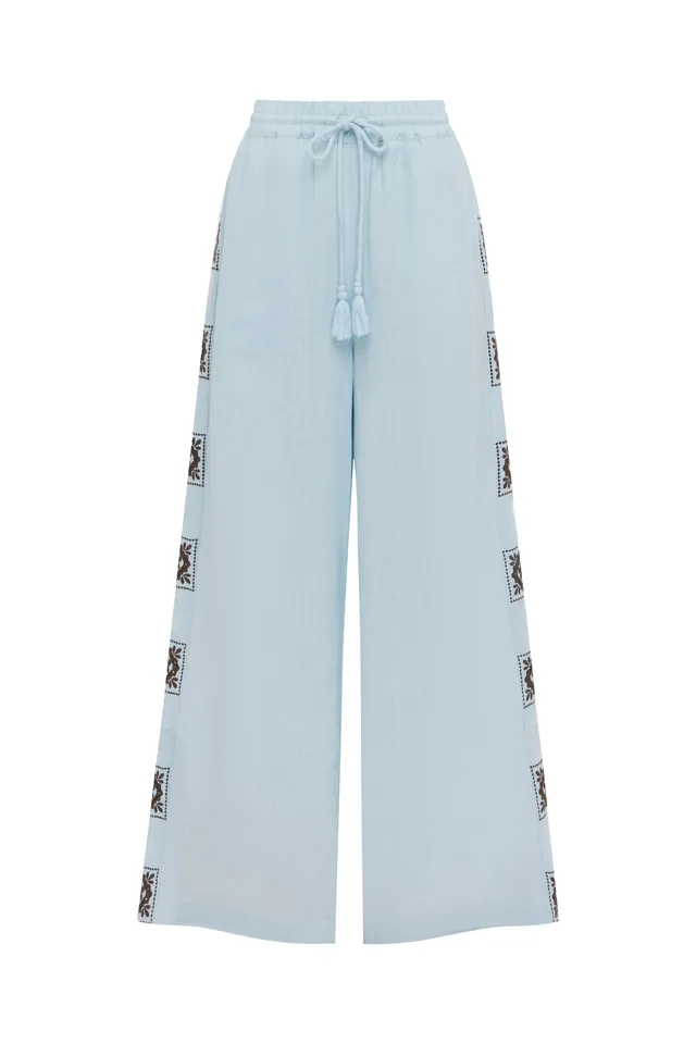 Alemäis Grace pantalon large 10 lin européen brodé