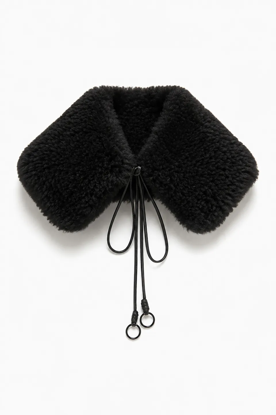Ulla Johnson Shearling col cuir réversible Noir