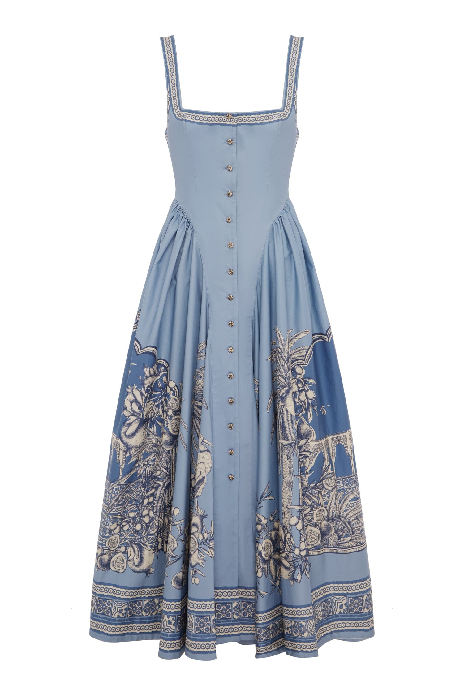 Alemaïs Villa Romantica robe midi ajustée col carré