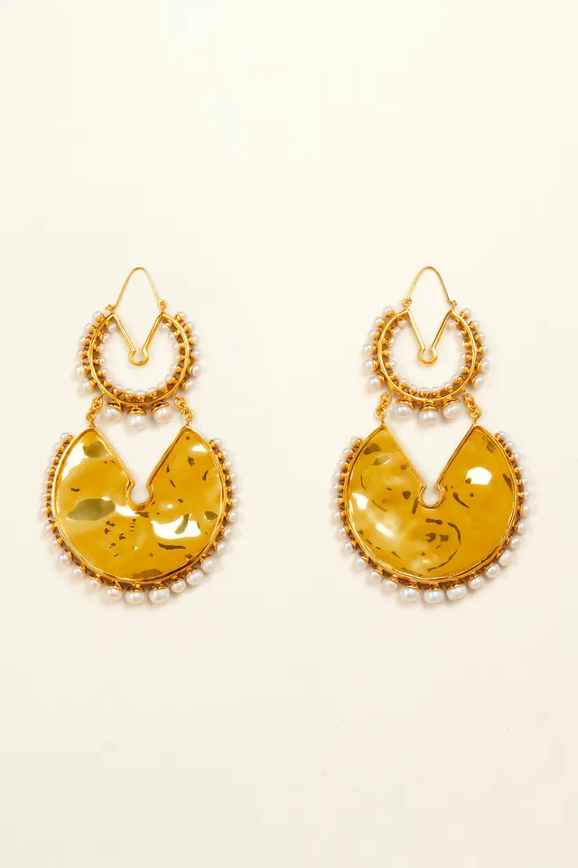 Patou Jewellery JW008 boucles créoles laiton or perle TU