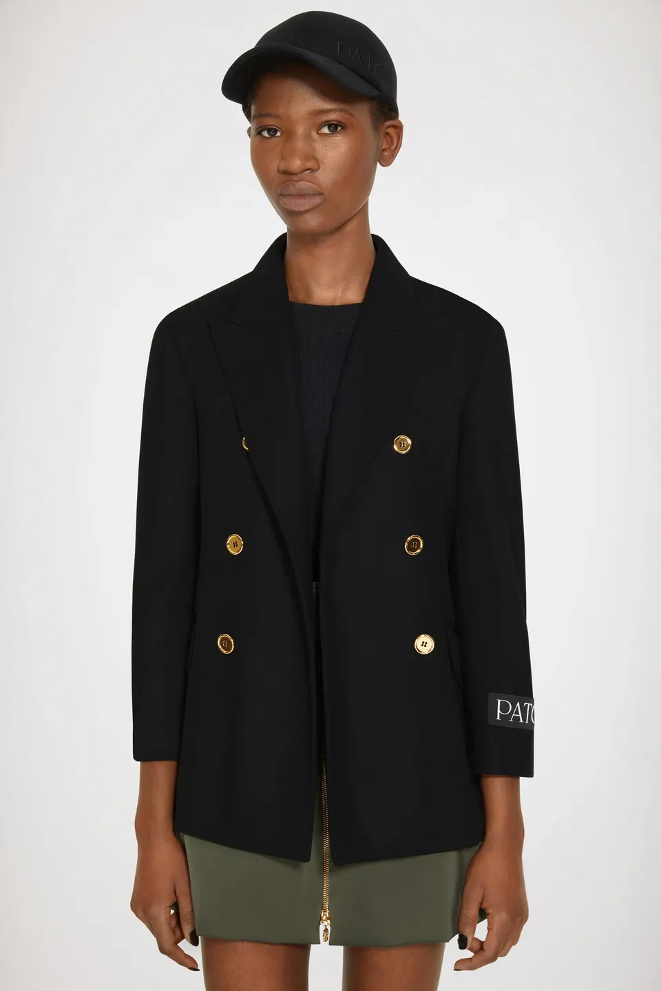 Patou JA027 veste croisée laine cachemire noir 34-44