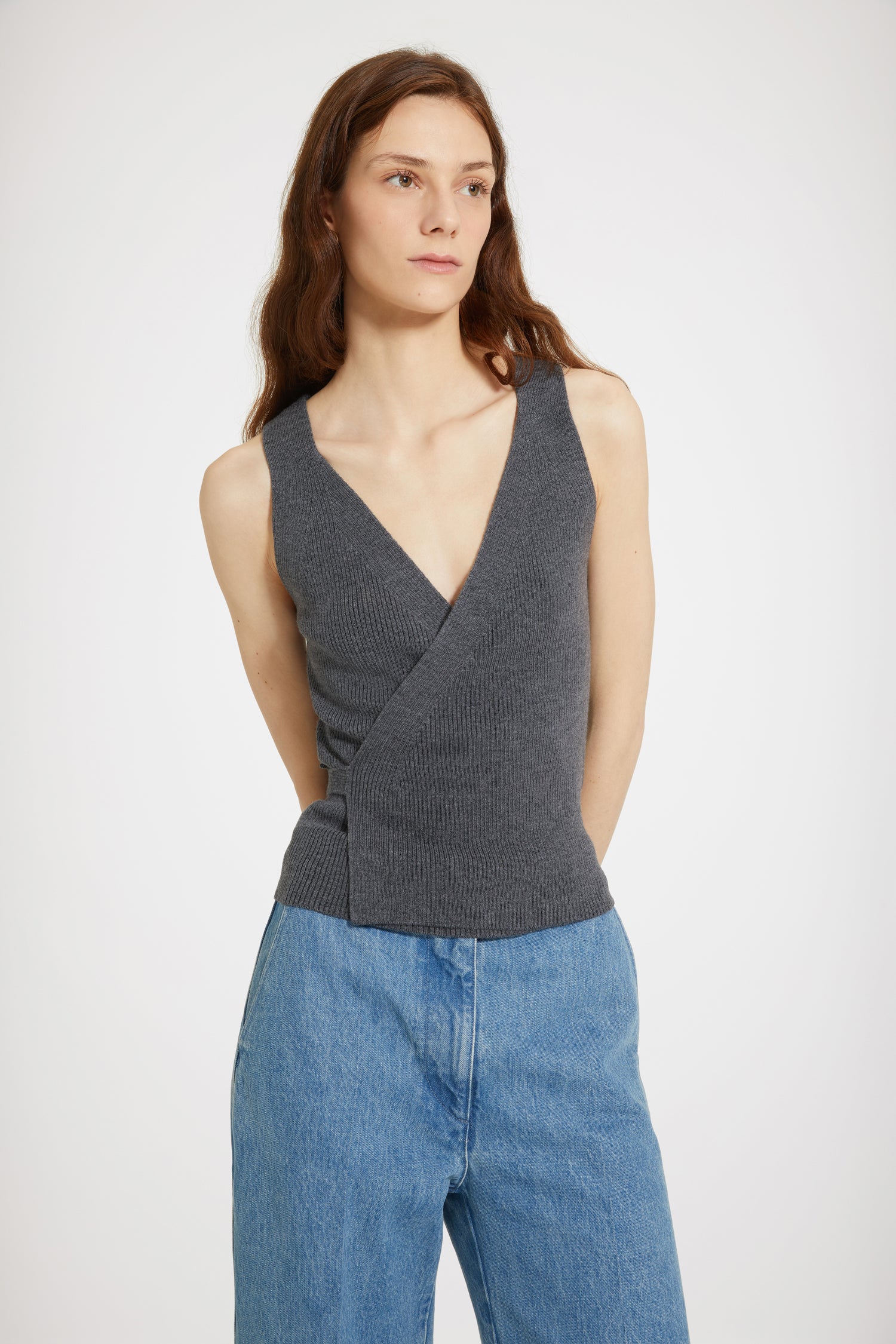 Patou KN153 Débardeur Maille Laine Graphite