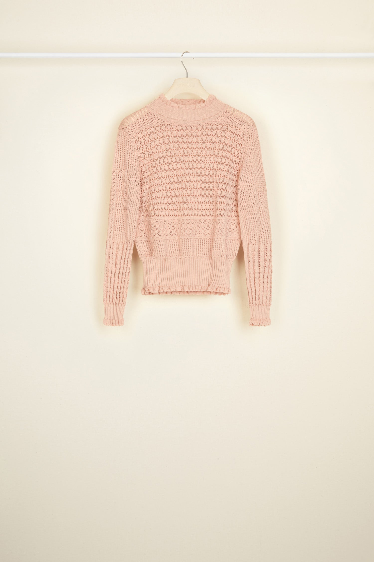 Patou Knitwear pull crochet P21KN0408031251H coton bio rose